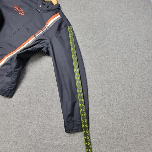 Harley-Davidson Mens Nylon Racing Jacket Black 2XL Striped Biker Eagle Logo - Picture 9 of 14